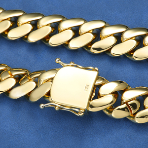 Bracelet pour homme en argent 925 plaqué or, maillons cubains, chaîne gourmette épaisse, bijou de luxe et de caractère - Product Image 3