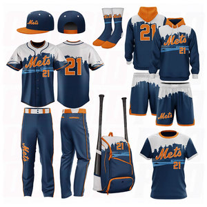 Wholesale Sublimated Baseball Wear Deal Package Bundle Youth Unisex <b>Button</b> Up Embroidery Printed Baseball Uniforms Hoodies Bags - Product Image 1