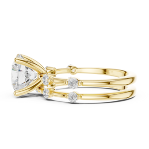 Anillo de compromiso y boda para mujer Aries Jewel de lujo, oro de 14 quilates, diamante cultivado en laboratorio certificado por IGI, corte redondo de 2.50 quilates, con banda a juego. - Product Image 3