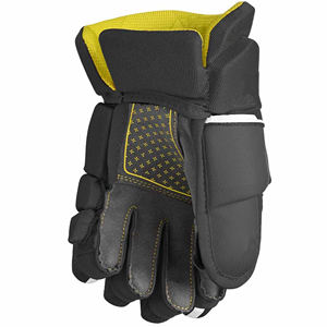 Gants de hockey sur glace professionnels, noir, rouge, jaune, rembourrage protecteur, design à doigts entiers - Product Image 3