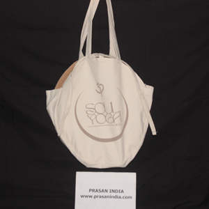 Bolso de Mano de Algodón Ecológico para Yoga - Diseño Perfectamente Redondo para Compras, Moda, Regalos - Product Image 1