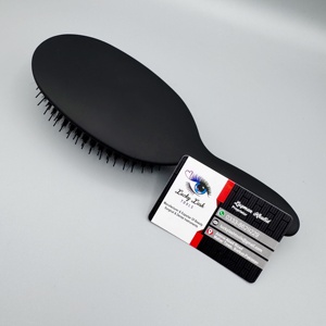 Lucky Lash Plastic Luxury Black Loop <b>Hair</b> <b>Brush</b> <b>Soft</b> Bristles Ergonomic Handle Professional <b>Hair</b> Styling Tools Commercial Use - Product Image 3