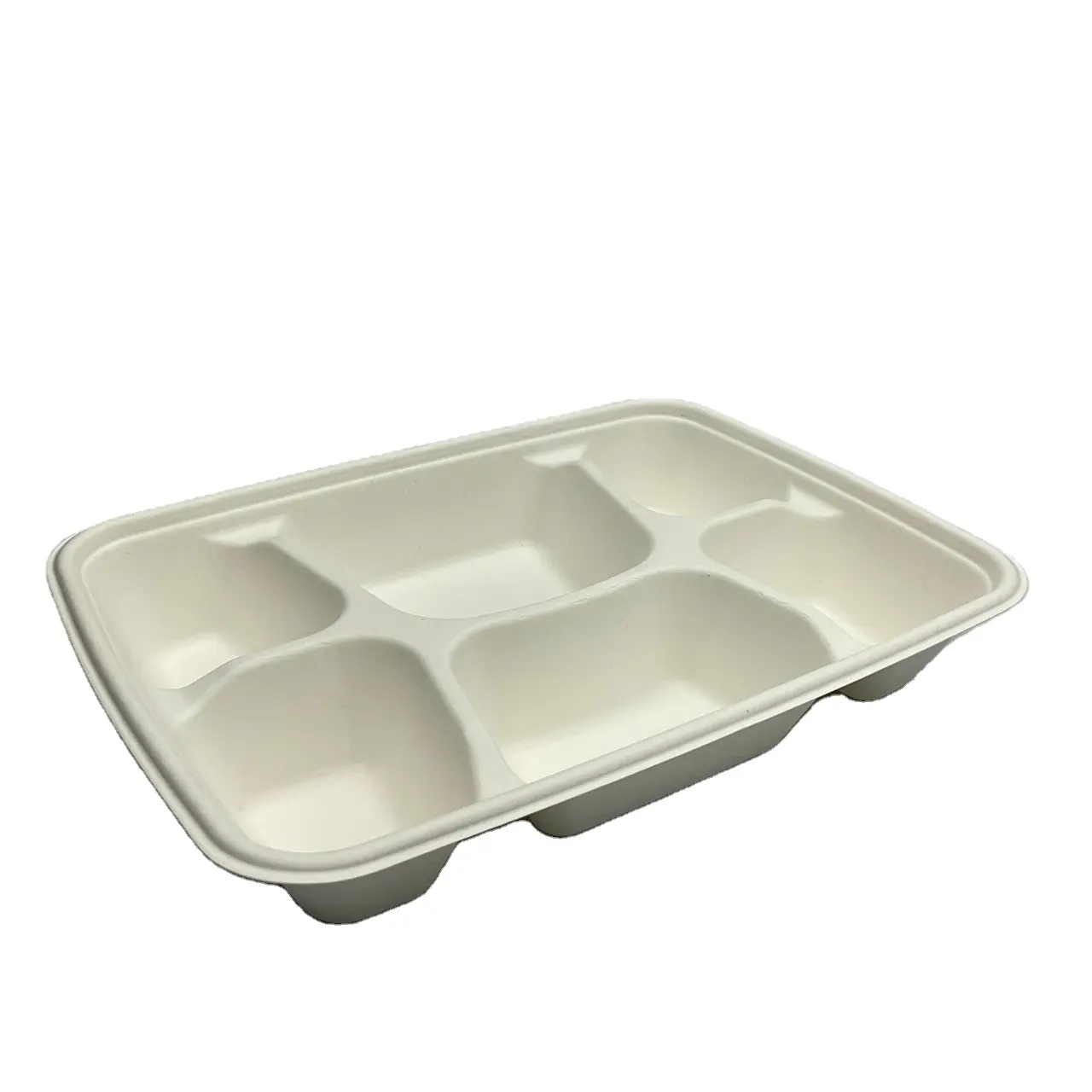 صندوق للوجبات الخارجية من 6 أقسام يمكن استخدامه مرة واحدة عبوات وجبات الغداء المدرسية من لب الورق المقوي