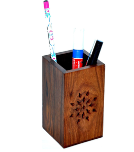 Porte-stylo en bois unique de qualité supérieure, porte-crayons en bois pour le bureau, supports vierges pour gravure - Product Image 1