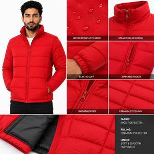 Chaquetas Acolchadas Personalizadas para Hombre al por Mayor OEM, Ropa de Abrigo Cálida de Invierno, Manga Larga, Cuello Alto, Estilo Urbano Y2K, Proveedor de Chaquetas - Product Image 5