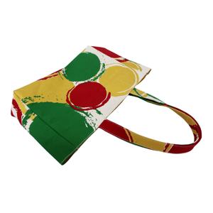 Bolsa de Lona Natural de 12 Onzas con Estampado Circular Colorido de Alta Moda, Forro Interior de Poliéster, para Compras o Regalos - Product Image 5