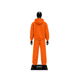 Conjunto Deportivo para Hombre, Color Naranja Brillante, Sudadera con Cremallera Completa y Pantalones Anchos, Logotipo Personalizado, Ropa Deportiva Casual, Venta al Por Mayor, OEM - Product Image 2