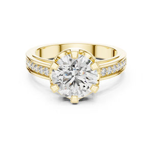 Anillo de Oro Amarillo de 14K con Diamante Cultivado en Laboratorio, para Uso Diario, para Mujer |   Diamante Cultivado Nuevo - Product Image 1