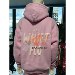 Sweat à capuche unisexe en coton de haute qualité, grande taille, avec logo 3D en mousse blanche personnalisé, pour homme - Product Image 6