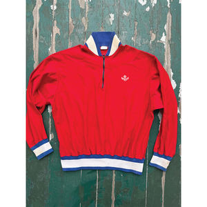 Sudadera con capucha unisex roja con cremallera, estilo deportivo, puños acanalados y diseño llamativo para hombre - Product Image 1