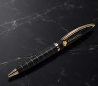 Stylo exécutif en métal de qualité supérieure pour le bureau et les affaires, élégant stylo à bille noir et or pour cadeaux promotionnels, cadeau d'entreprise, écriture
