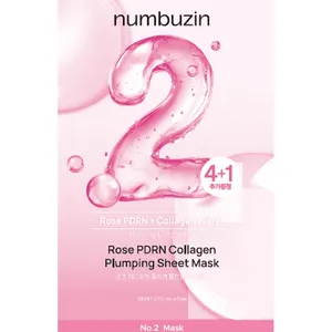 Numbuzin No. 2 Rose PDRN Collagen Plumping Sheet Mask 4+1 Set High Quality Facial Masks - Product Image 1