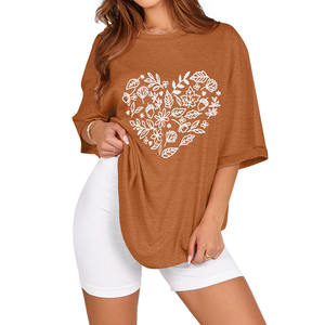 Camiseta Casual Ecológica para Mujer, Diseño Personalizado, 100% Poliéster, Alta Calidad, Venta al Por Mayor, Cuello en V, Lisa, Teñida, Comprimida - Product Image 3