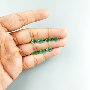Émeraudes zambiennes naturelles calibrées en forme de poire 6x9mm, pierres précieuses facettées naturelles pour la création de bijoux, prêtes à l'emploi - Product Image 3