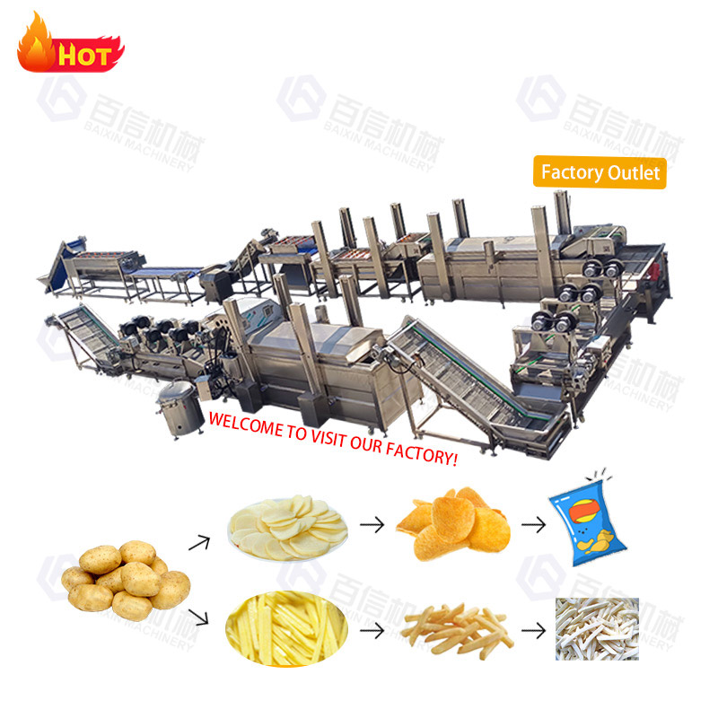 New Design Automatic French Fries Production Line Potato Chips Making Machine for Fruit & Vegetable Frozen French Fries