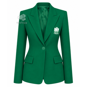 Blazer pour femme Iota Phi Lambda à simple boutonnage, brodé, à revers crantés, veste de costume ajustée pour le bureau et les affaires, tenue de travail formelle - Product Image 1