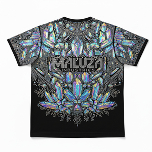 T-shirt personnalisé avec logo en strass, vente en gros, t-shirts graphiques de luxe avec cristaux, coton lourd de haute qualité, vêtements pour femmes - Product Image 2