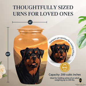 Urna Funeraria para Cenizas de Perro Rottweiler – Urna Conmemorativa de Aluminio para Mascotas - Product Image 4