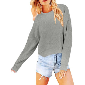 Sudadera Corta Personalizada de Alta Calidad para Mujer 2026, Estilo Urbano con Bordado Frontal, Nueva Moda Casual Otoño Invierno, Color Sólido - Product Image 2