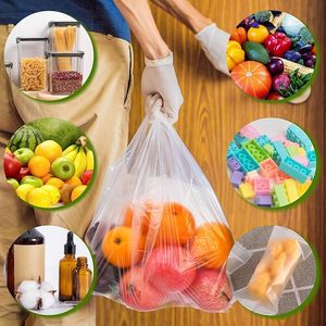 ถุงช้อปปิ้งใสแบบมีหูหิ้วสำหรับใส่เสื้อยืด ถุงพลาสติกใส่ของชำแบบขายส่ง ถุงหิ้วสำหรับร้านอาหารขนาดใหญ่ ถุงสำหรับธุรกิจขนาดเล็ก - Product Image 4