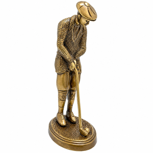 Figura de Golfista Vintage Hecha a Mano, Escultura para Decoración de Oficina u Hogar, Trofeo de Golf y Regalo de Lujo - Product Image 1