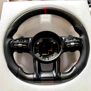 Volant de voiture de course automatique pour <span class=keywords><strong>Mercedes</strong></span> W205 <span class=keywords><strong>classe</strong></span> C C200 E300 <span class=keywords><strong>C220</strong></span> C300 C400 C450 volant en fibre de carbone - Product Image 1