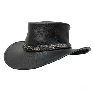 Sombrero de Vaquero de Cuero Genuino Personalizado al por Mayor, Hecho a Mano, Estilo Outback, Vintage, Cattleman, Bush Cap - Product Image 1