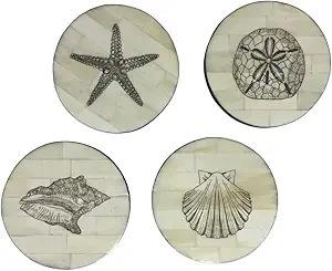 Sous-verre classique en os naturel incrusté, écologique, de qualité supérieure, poli à la main, idéal pour la décoration de table et l'utilisation avec thé, boissons et eau - Product Image 2