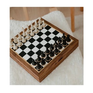 Jeu d'échecs en bois de luxe fait main avec boîte de rangement, échiquier magnétique pliable de qualité supérieure, jeu de société professionnel, cadeau pour adultes et enfants - Product Image 1