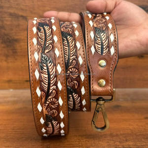 Meilleure vente bandoulière en cuir usiné à la main pour femmes avec boutons-pression en laiton antique sangles de sac en cuir véritable personnalisées pour sacs à main - Product Image 2