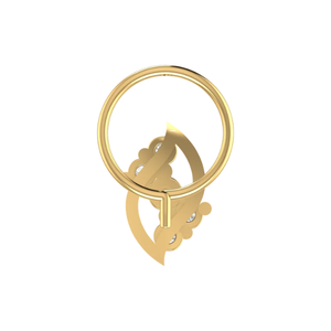 เครื่องประดับจิวเวลรี่เจาะจมูกทรงโค้งลายดอกไม้ทอง 14K สำหรับผู้หญิงจาก AJRETAIL ประดับเพชรธรรมชาติ 0.11 กะรัต รับรองโดย GIA - Product Image 5