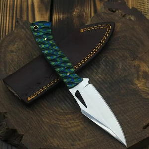 Handmade Skinner Knife, D2 Steel Blade, Wood Handle, Leather Sheath, Outdoor Camping <b>Tool</b> - Product Image 1