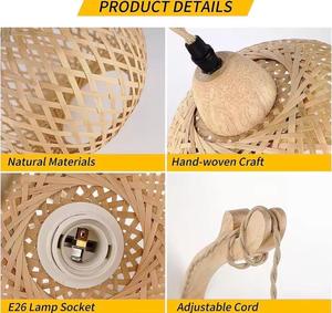 Handwoven Bamboo <b>Wall</b> <b>Sconce</b> Boho Wicker <b>Light</b> E27 Natural Woven <b>Wall</b> Lamp Rustic Home Decor Supplier Manufacturer - Product Image 6