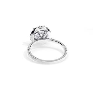 Anillo de compromiso con diamante de talla brillante redonda, engaste de púas chapado, banda floral para mujer, certificado IGI - Product Image 4
