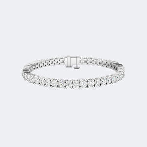 Bracelet tennis en diamants 7,65 CTW, couleur D-E-F, pureté VVS-VS, taille brillant rond, or 14 carats, certifié, bijoux de luxe durables, cadeau - Product Image 4