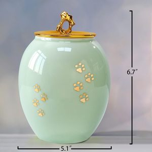 Wholesale Medium Pet <b>Urns</b> for Dogs Ashes Ceramics Pet <b>Urn</b> for Dog <b>Cat</b> Ashes Paw Prints Personalized Cremation <b>Urns</b> - Product Image 2
