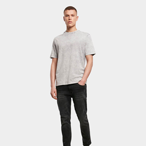 Camiseta de Verano para Hombre, Estilo Retro, Lavado Ácido, con Bordes Deshilachados, 100% Algodón, Corte Holgado, Color Sólido, Transpirable, de Secado Rápido, OEM Personalizada - Product Image 6