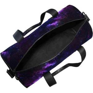 Galaxy Print Duffel <b>Bag</b> <b>Large</b> Capacity Polyester Travel <b>Bag</b> with Zipper Closure and Black Handles Portable Polyester Travel - Product Image 5
