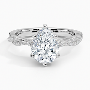 BOJ <b>Ring</b> 07 Pear Cut 925 <b>Silver</b> Plated Luxe Petite Twisted Vine Moissanite <b>Ring</b> GRA Certified 2ct D Wedding Anniversary <b>Ring</b> - Product Image 1