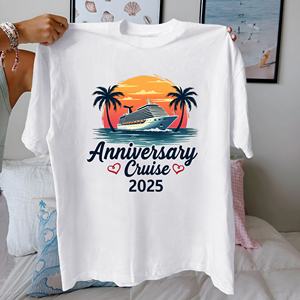 ANNIVERSARY CRUISE Camiseta de mujer de algodón puro 2025 ajuste cómodo - Product Image 2