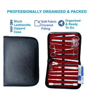 Kits chirurgicaux de qualité supérieure, 13 pièces, en acier inoxydable, comprenant ciseaux, pinces, forceps, et outils de bronzage pour étudiants, prix abordable, OEM - Product Image 3
