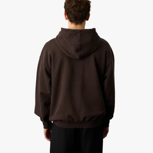 Vente en gros de sweat-shirts à capuche surdimensionnés pour hommes en coton 100% pour un style hivernal thermique de couleur Purple Haze, motif uni, impression de logo personnalisée - Product Image 2