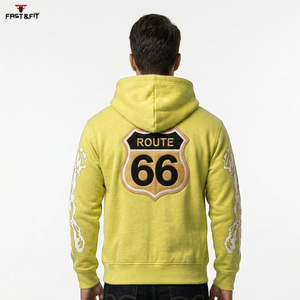 เสื้อฮู้ดแบบสวมหัวสำหรับผู้ชายเสื้อมีฮู้ดสไตล์ใหม่สำหรับฟิตเนสยิมออกแบบได้ตามต้องการ - Product Image 5