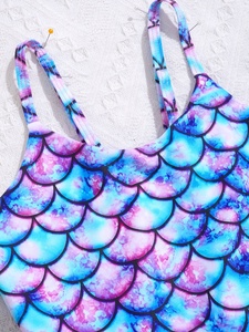 2-10 púrpura niños niñas de una pieza <span class=keywords><strong>sirena</strong></span> escamas de pescado estampado traje de baño mono surf traje de baño playa para Piscina de entrenamiento - Product Image 3