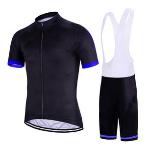 Ensemble maillot et short de cyclisme pour homme, bleu et blanc, respirant, en polyester, pour adultes - Product Image 6
