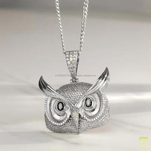 Luxury Bird Face Pendant In 925 Sterling Silver With VVS Moissanite Diamond Hip Hop Jewelry - Product Image 2