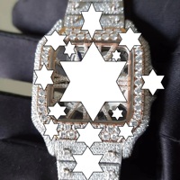 Montre mécanique de luxe pour homme, style Hip Hop, squelette carré, en or rose, entièrement sertie de moissanite