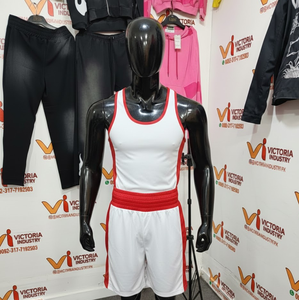 Tenue de compétition de boxe réversible rouge/bleue pour boxeurs adultes et jeunes, uniformes de boxe amateur - Product Image 1