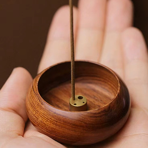 Modern Wooden <b>Bakhoor</b> Burner With Metal Cup Traditional <b>Oud</b> Incense Holder For Living Room And Prayer Space - Product Image 1