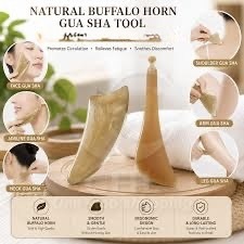 Herramienta de Masaje Facial Ovalada Ecológica de Cuerno de Búfalo de ILAHI, Pulida, Gua Sha, Hecha en Uttar Pradesh, para Lifting Facial - Product Image 5